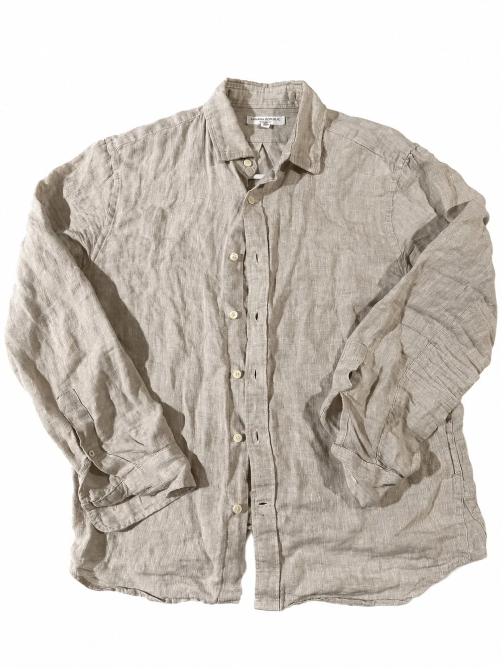Banana Republic Light Taupe Linen Shirt Jacket
